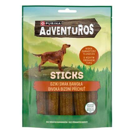 Koera närimispulgad ADVENTUROS Sticks pühvli maitsega 120g
