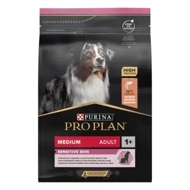 PURINA® PRO PLAN® Medium Adult Dog Sensitive Skin rohke lõhega